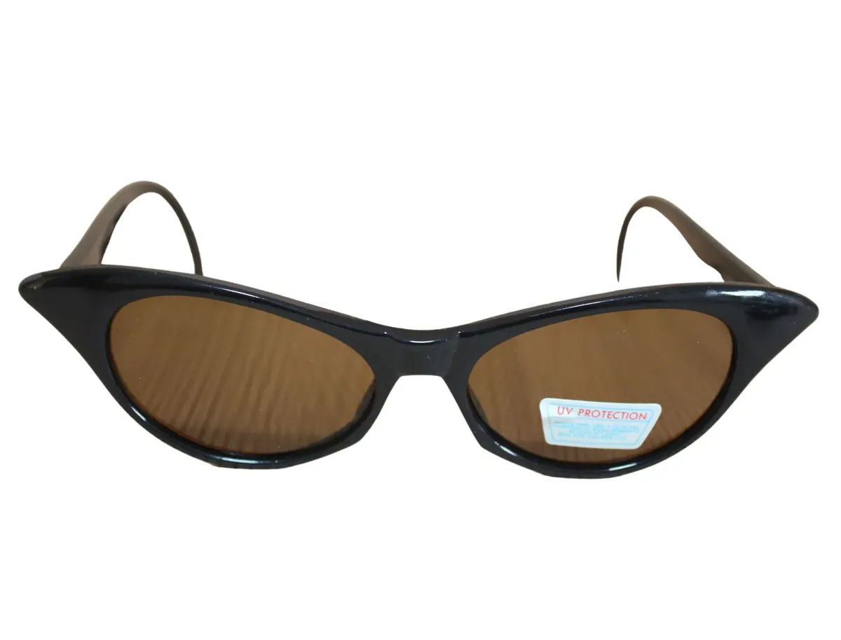 Stylische Cat Eye Sonnenbrille schwarz, braune Gläser 10548