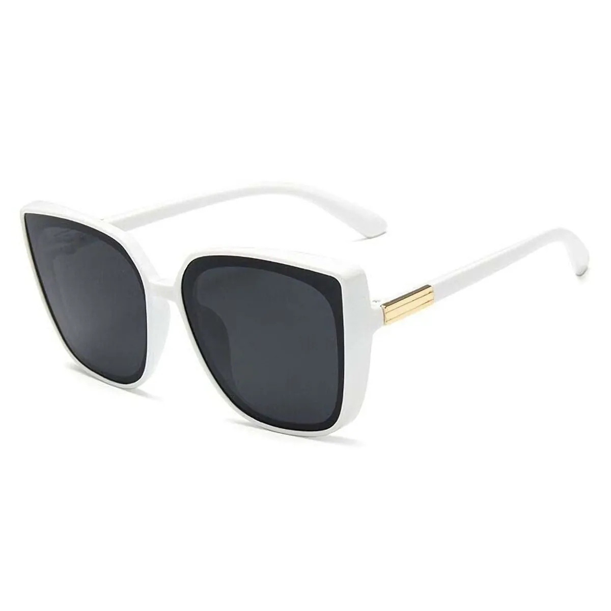 Designer Sonnenbrille Stylisch Cat Eye Brille Oversize Cool Schwarz Gold 5211 W