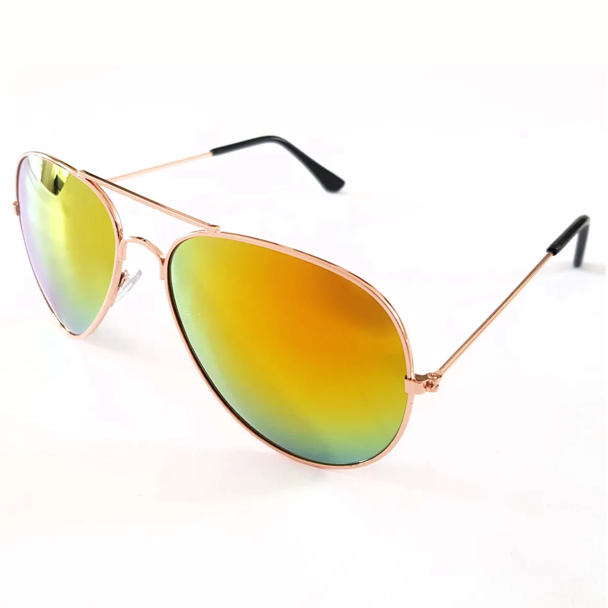 Sonnenbrille Pilotenbrille Fliegerbrille Brille Verspiegelt Kupfer Gold