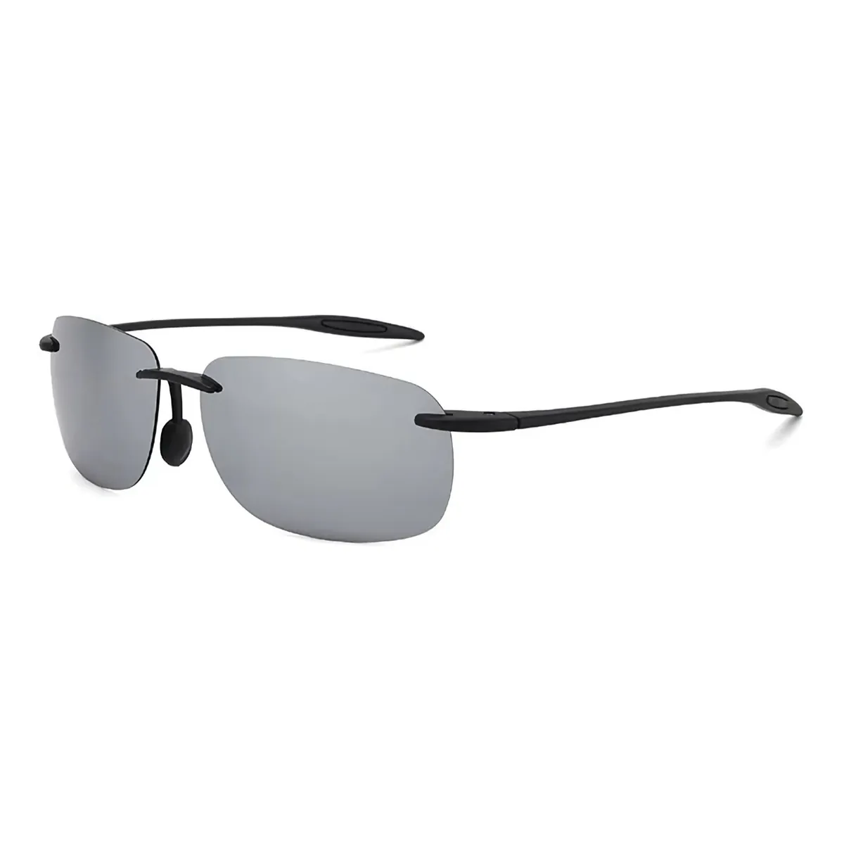 Stylische Matrix Style Sonnenbrille Sportbrille cool, silber, Rahmenlos, 5435