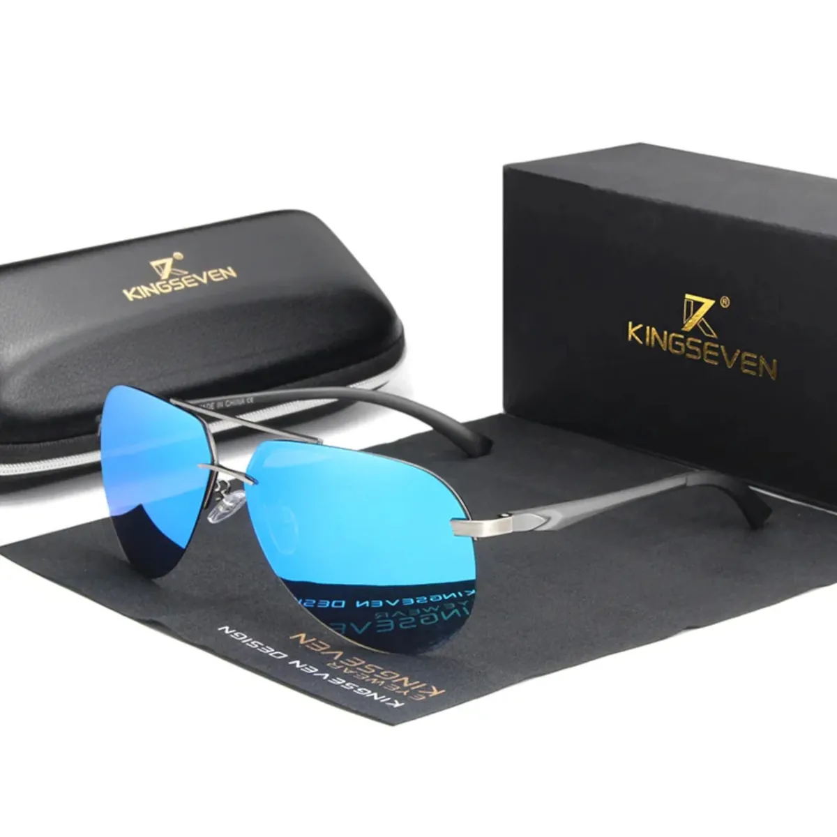 Sonnenbrille Kingseven 7413 GB Premium Pilotenbrille Männer Polarisiert UV400HD