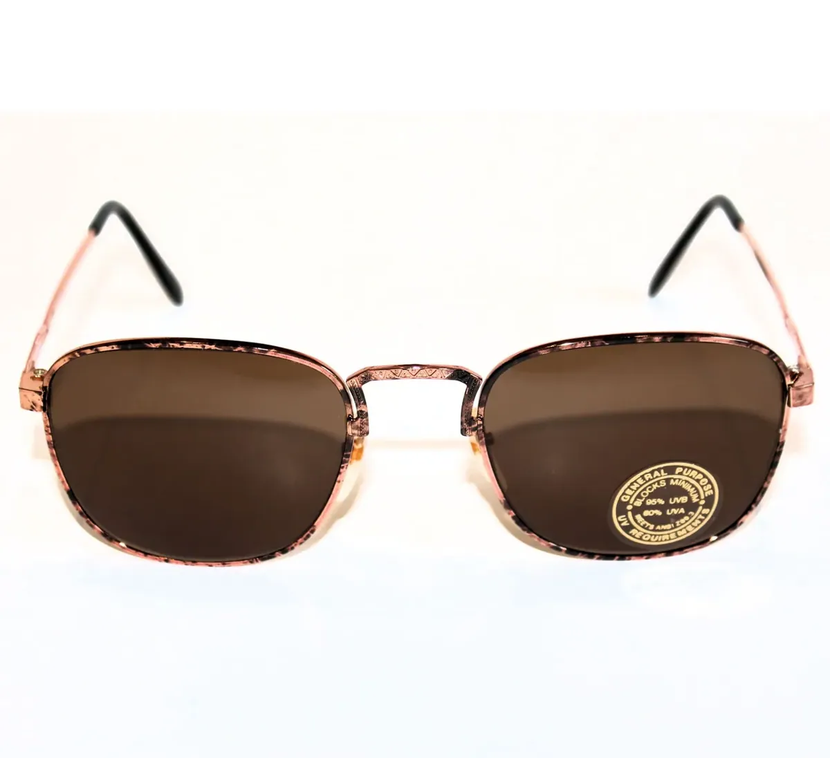 Sonnenbrille Vintage Retro Brille Unisex, Kupfer Schwarz, 9300 4