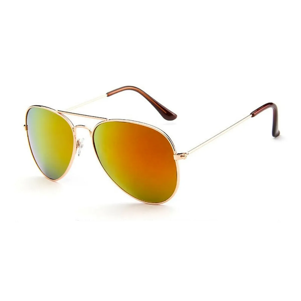 Sonnenbrille Pilotenbrille Fliegerbrille Brille Verspiegelt Gold Orange