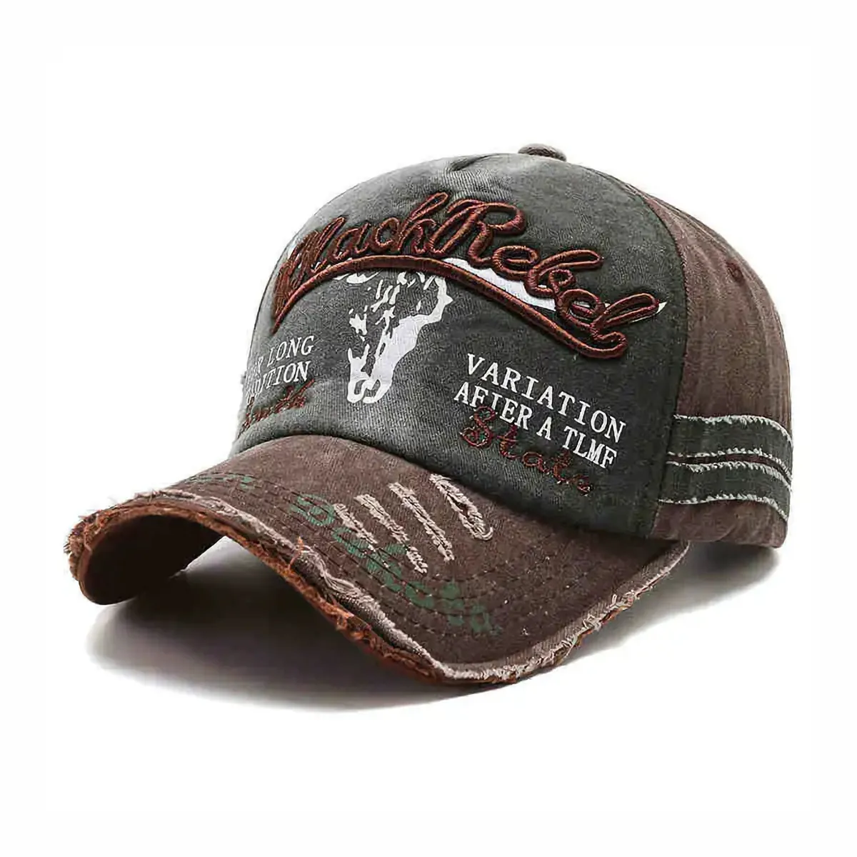 Black Rebel Basecap Basecaps Base Cap Vintage Style Braun Dunkel Mütze Hut NEU