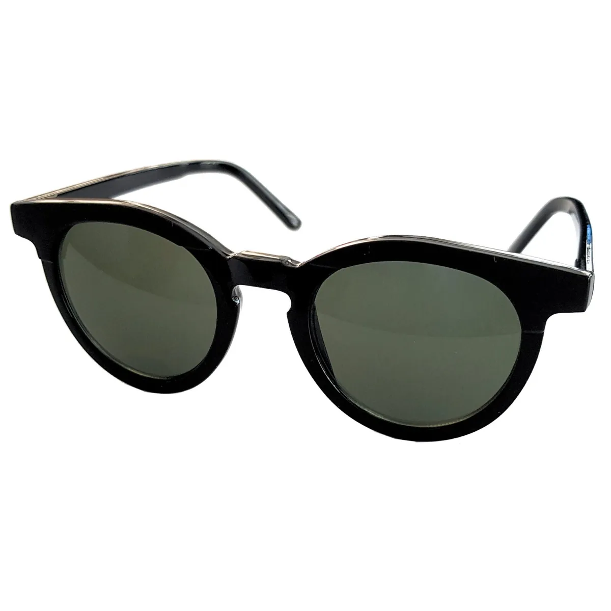 Stylische Sonnenbrille Matt Glänzend Schwarz Gläser Cat Eye 9351