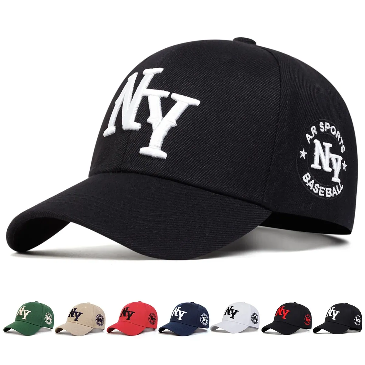 New York Basecap Basecaps Base Cap Vintage NY Style Schwarz Weiss Rot Grün Blau