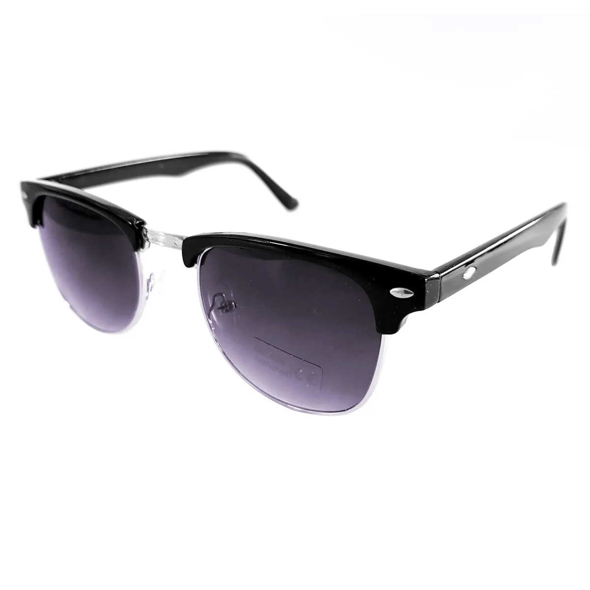 Sonnenbrille Vintage Retro Brille Damen Herren Unisex Schwarz Silber 10553