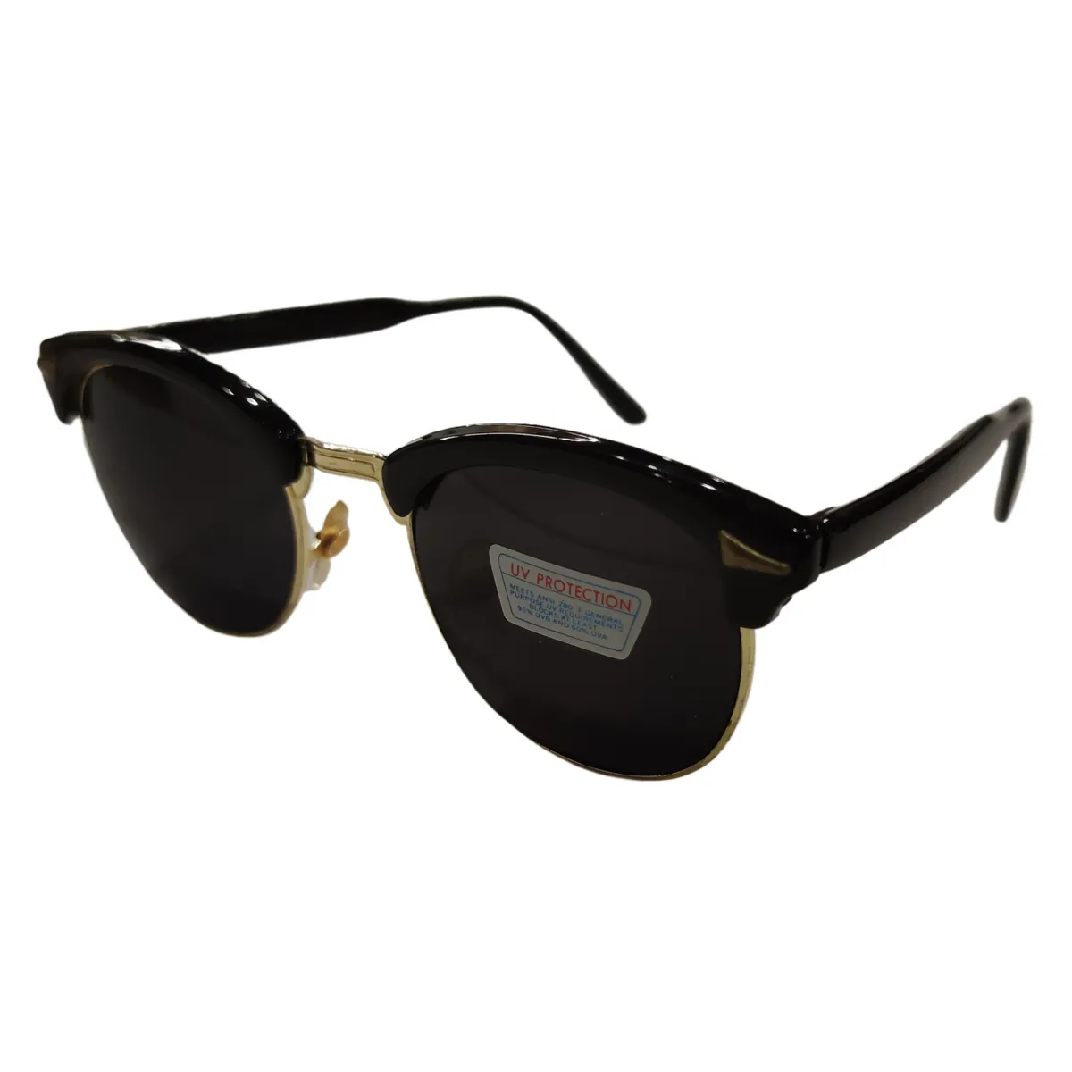 Sonnenbrille Vintage Retro Brille Damen Herren Unisex Schwarz Gold 10530 Smoke