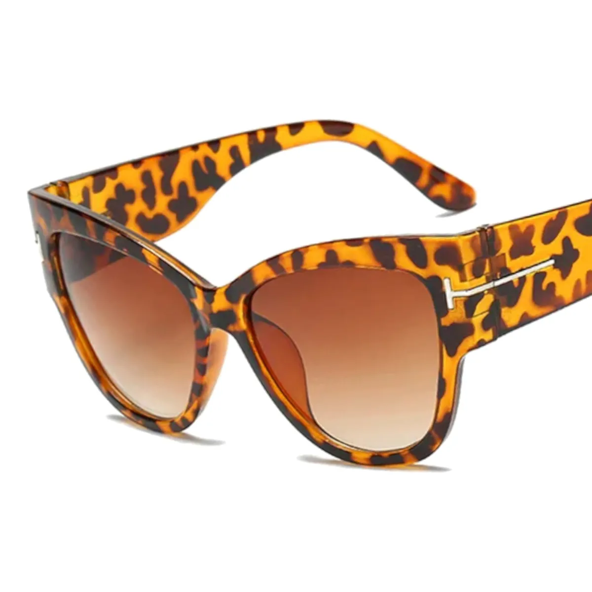 Designer Sonnenbrille Stylisch Cat Eye Brille Oversize Cool Schwarz Gold 5212 L