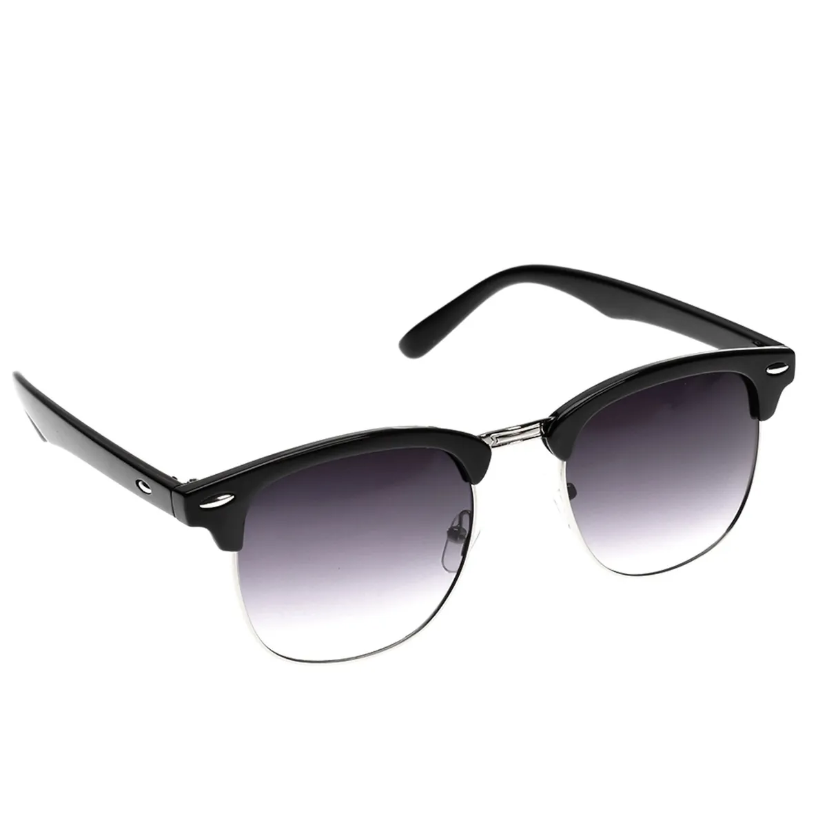 Sonnenbrille Vintage Retro Brille Damen Herren Unisex Schwarz Silber 10550