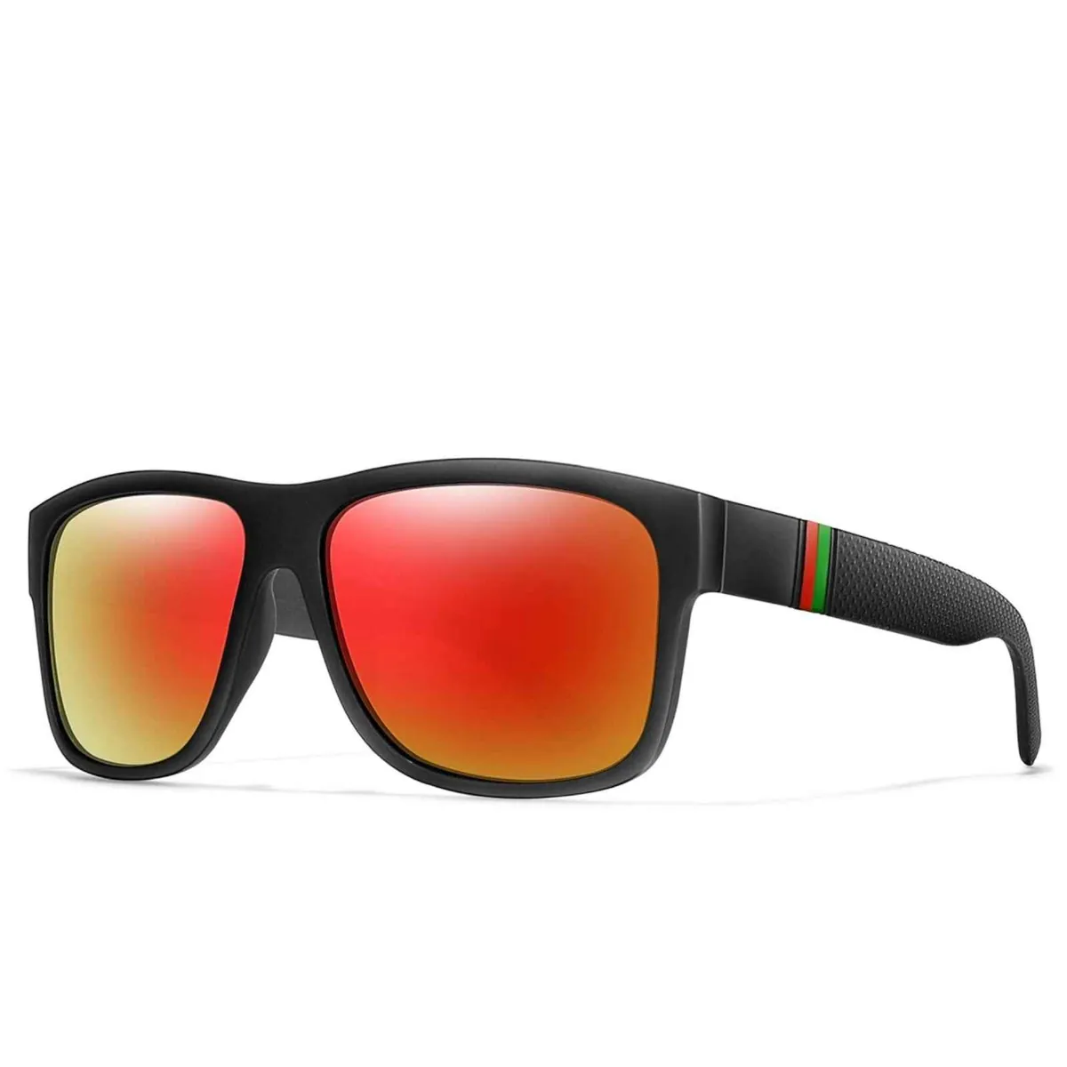 Stylische Sonnenbrille Matt Schwarz Gläser Orange Cool 5417 O