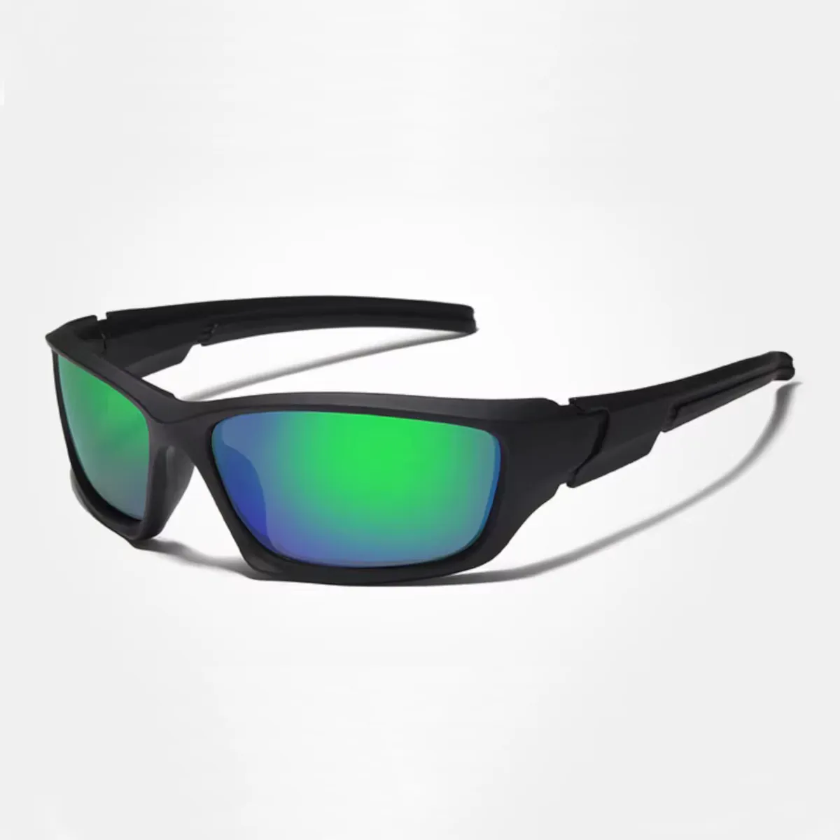 Sonnenbrille 768 Premium Biker Brille Männer Cool UV400 TR90 Schwarz Grünblau