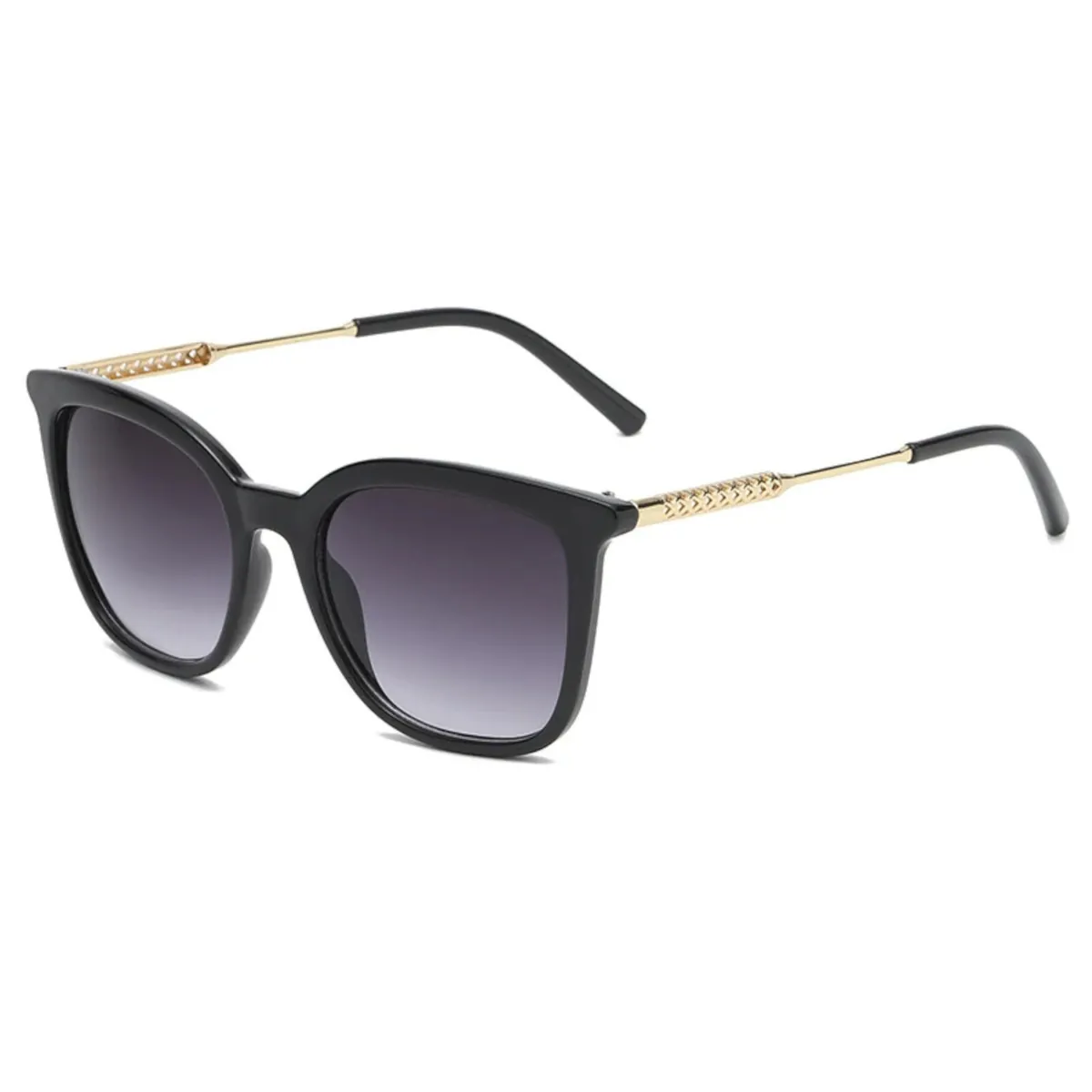 Designer Sonnenbrille Stylisch Cat Eye Brille Oversize Cool Schwarz Gold 5225