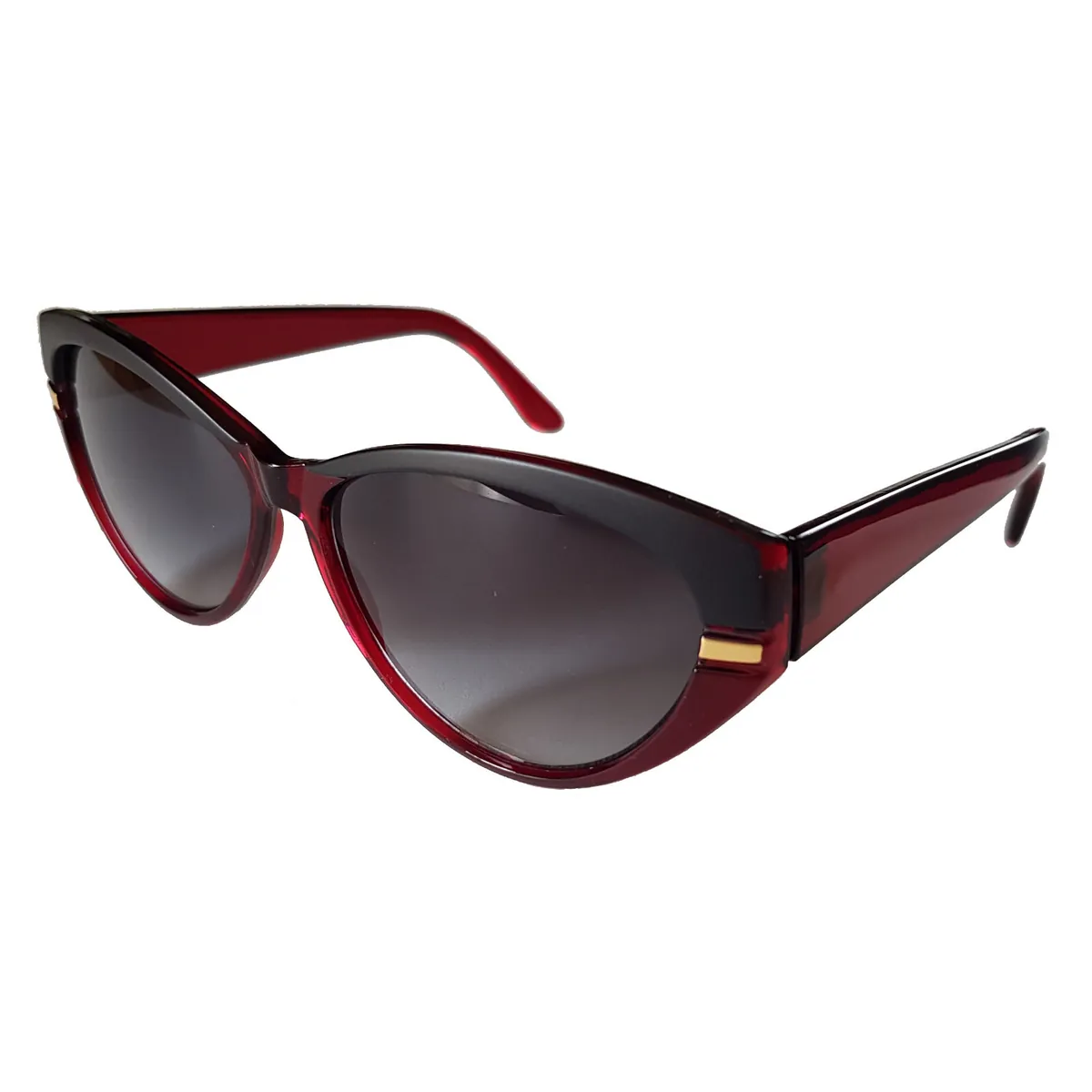 Stylische Cat Eye Sonnenbrille Schwarz Matt Glänzend Braun Gold Gläser 9353