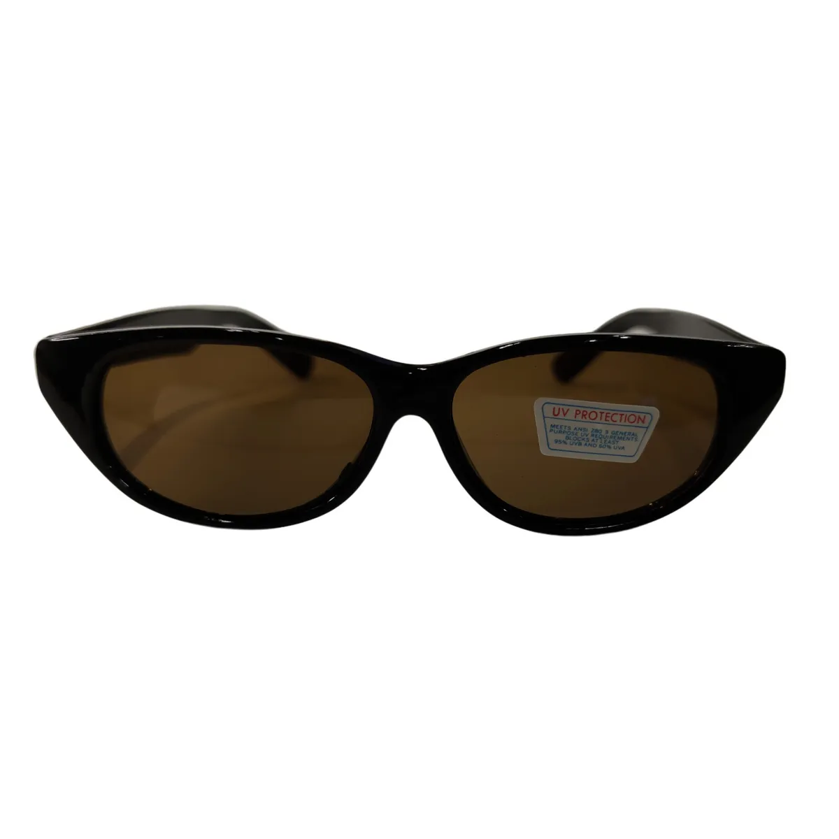 Stylische Cat Eye Sonnenbrille Schwarz, braune Gläser 10539 S