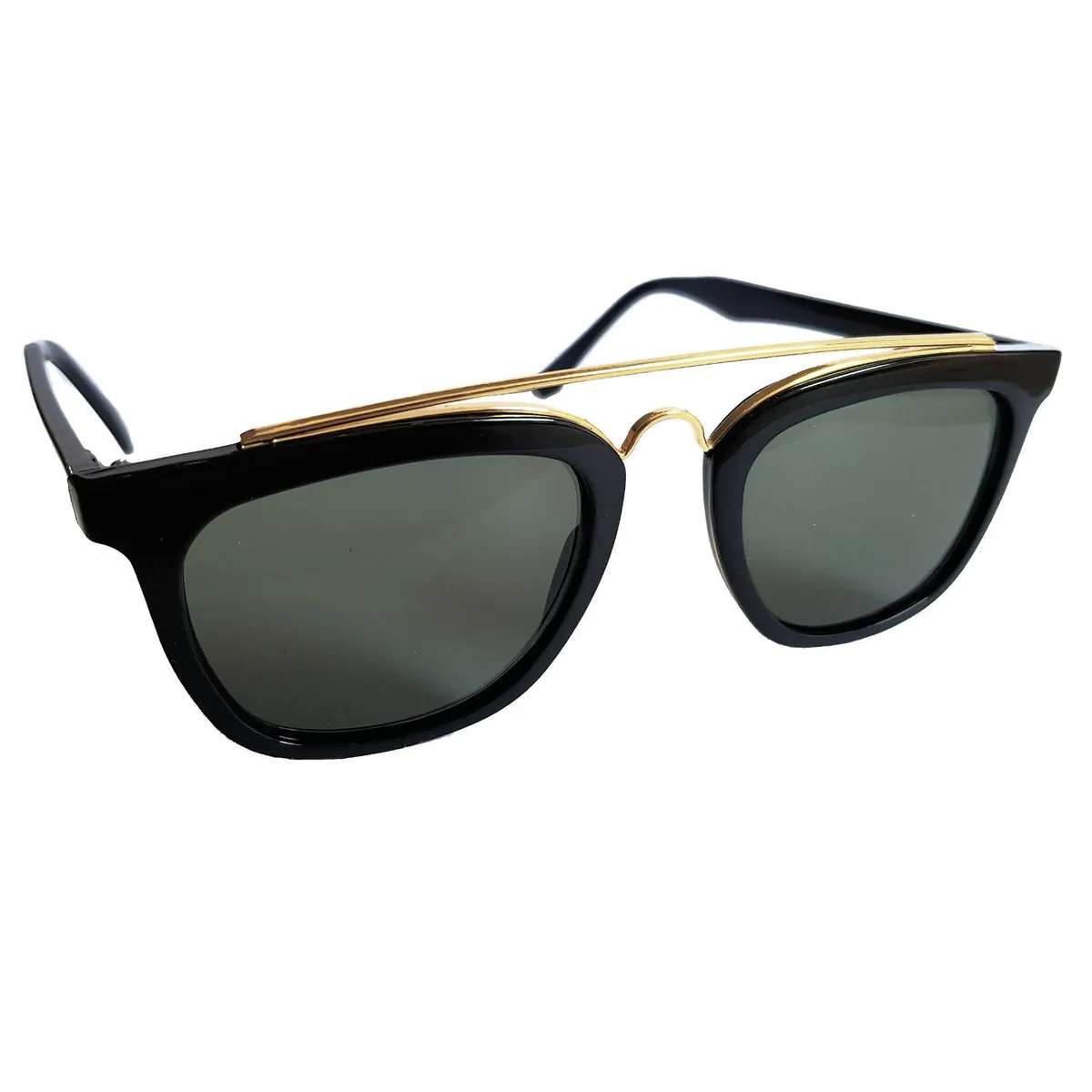 Designer Sonnenbrille G Style Vintage Brille stylisch Schwarz Gold 5460