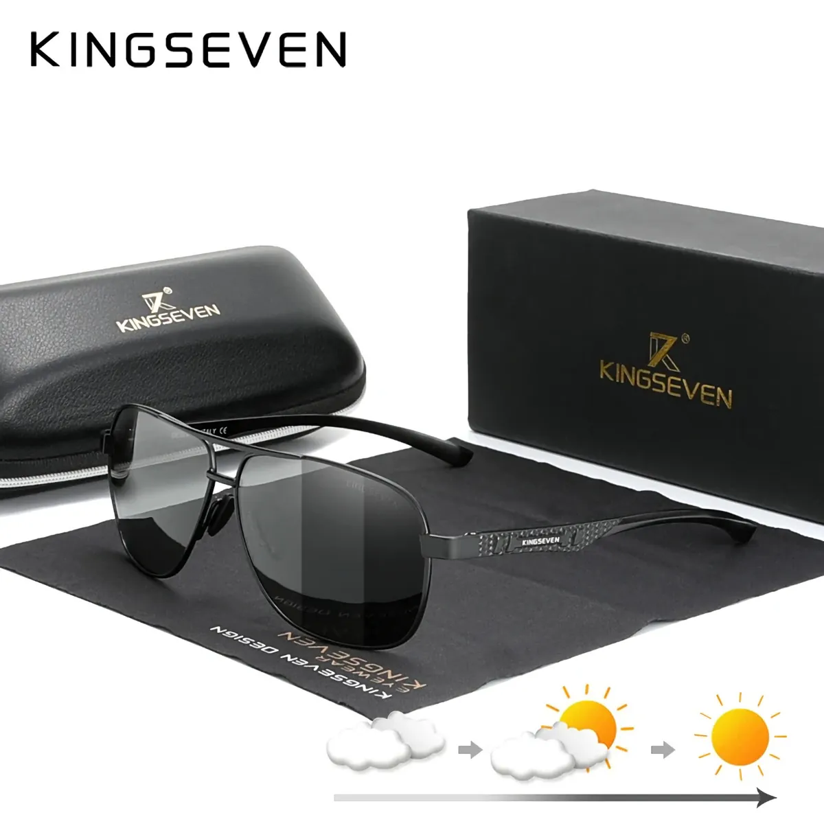 Sonnenbrille Kingseven 7188 Premium Photochrome Männer Polarisiert UV400 HD