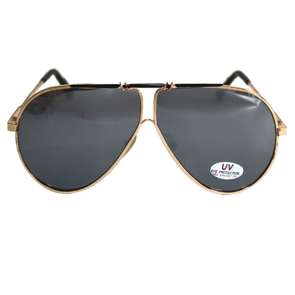 Stylische Sonnenbrille Pilotenbrille Fliegerbrille Brille Gold Schwarz 9324