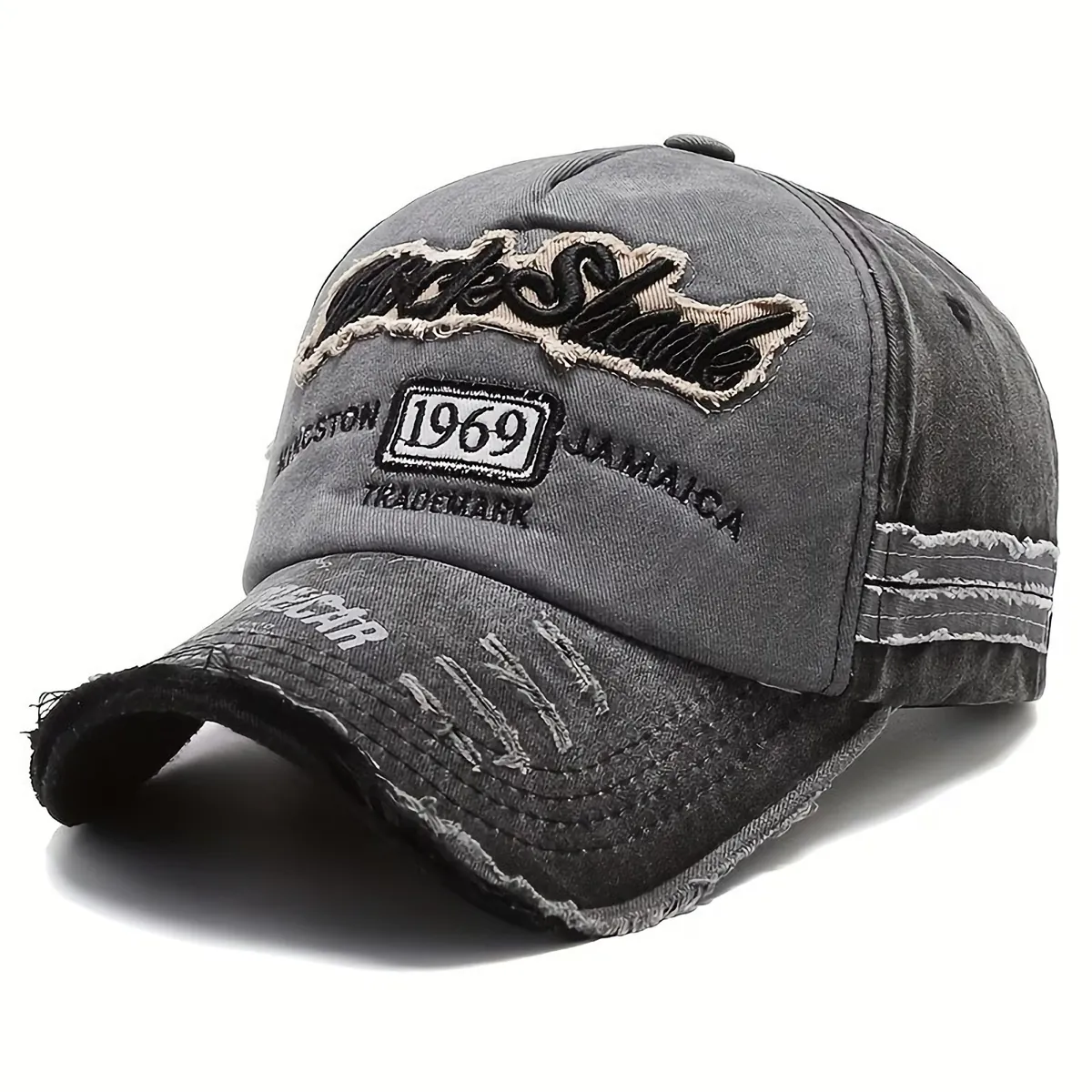 Rock Shark Basecap Basecaps Base Cap Vintage Style Grau Schwarz Mütze Hut NEU