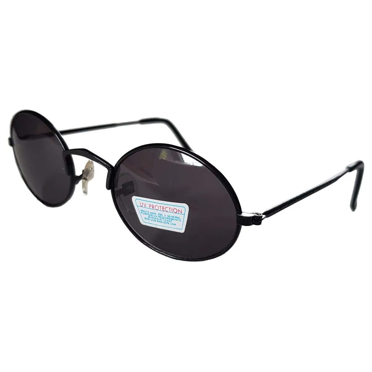 Vintage Runde Verspiegelte Sonnenbrille Steampunk Gothic Schwarz 5340