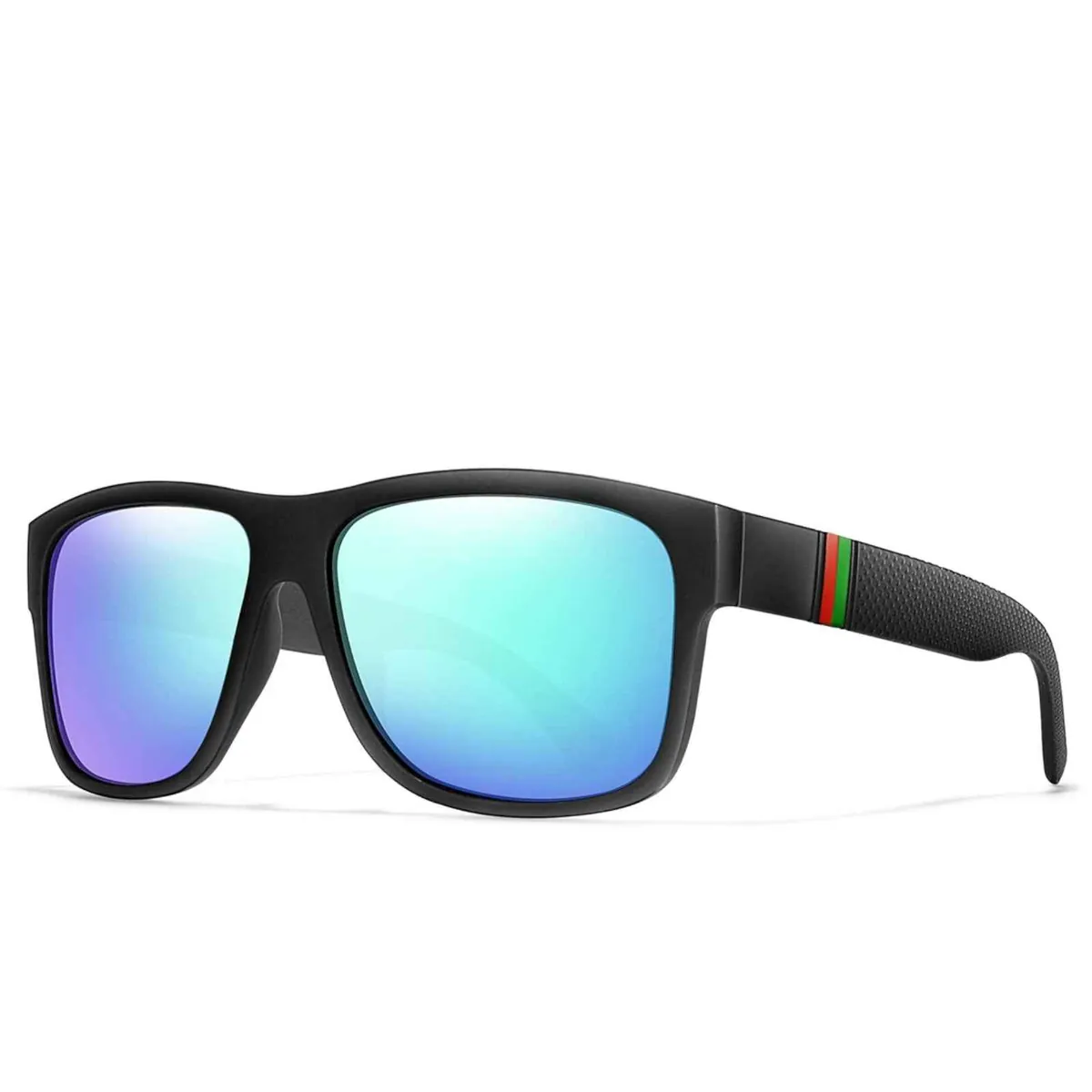 Stylische Sonnenbrille Matt Schwarz Gläser Blau Cool 5417 BL