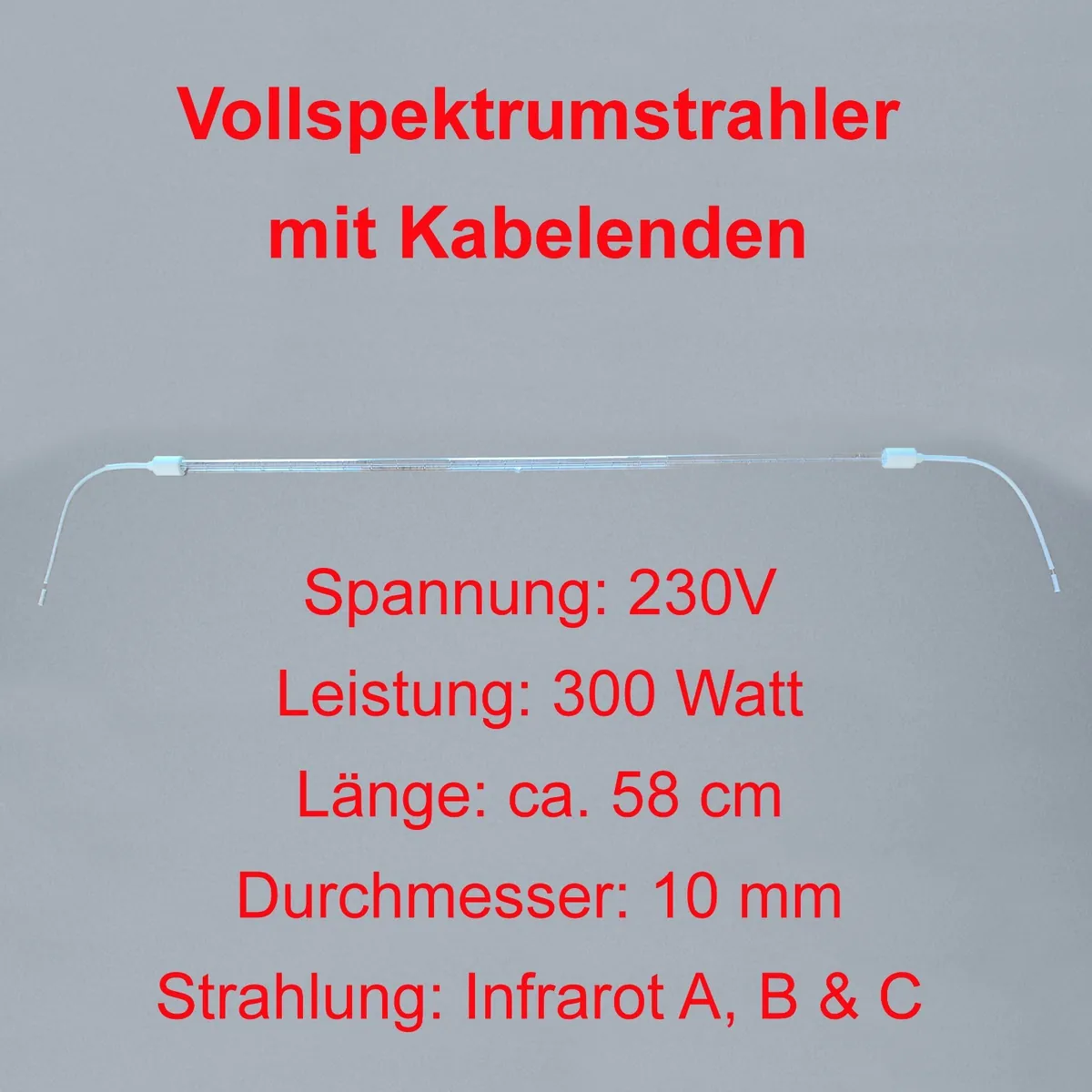 Vollspektrumstrahler Infrarotstrahler Wärmestrahler Infrarotsauna mit Kabelenden