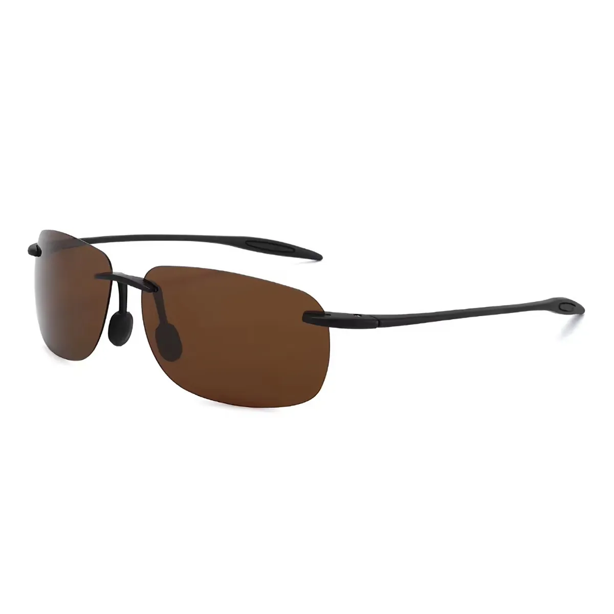 Stylische Matrix Style Sonnenbrille Sportbrille cool, braun, Rahmenlos, 5435