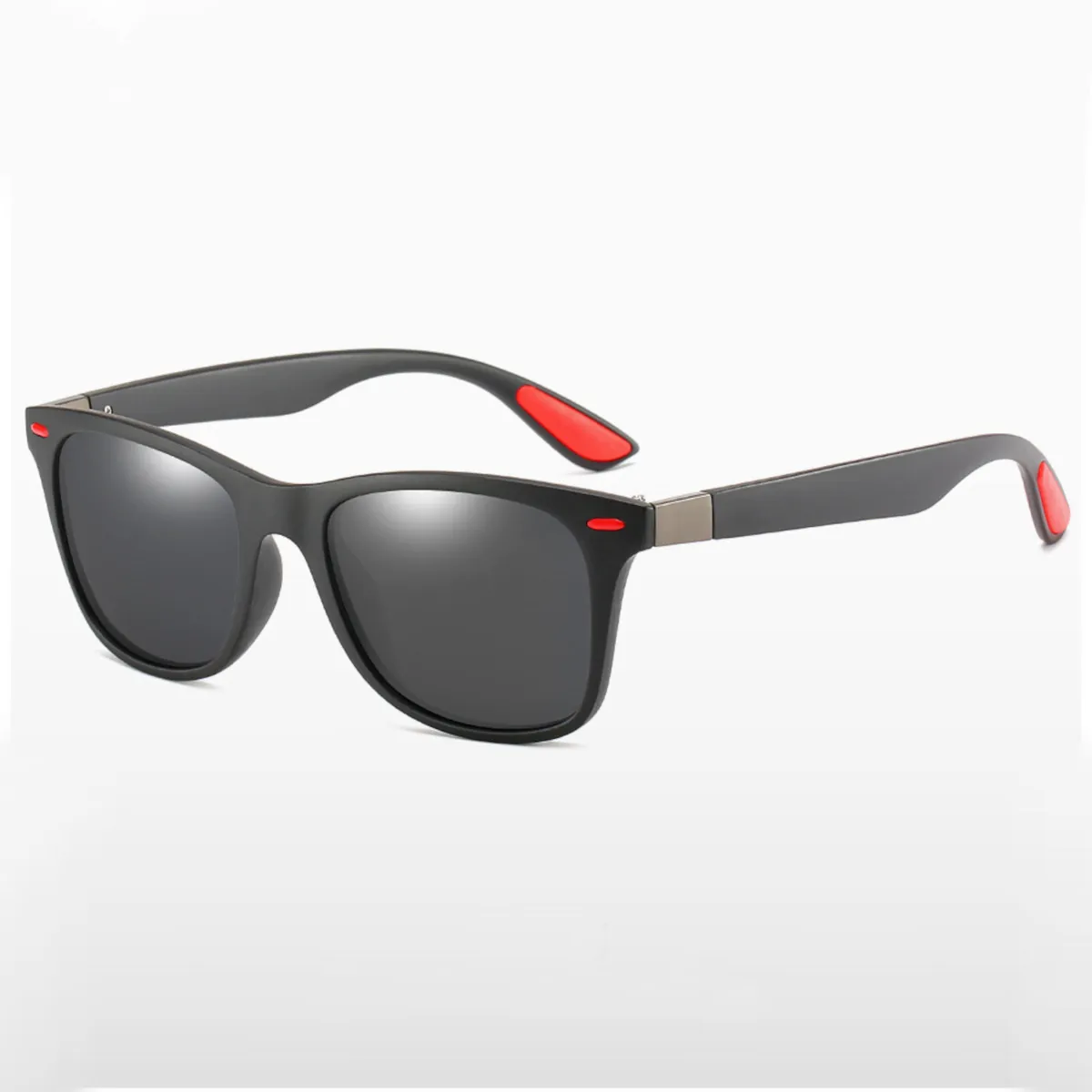 Stylische Sonnenbrille Polarisiert Grau Rot Gläser schwarz Cool 5440 GR