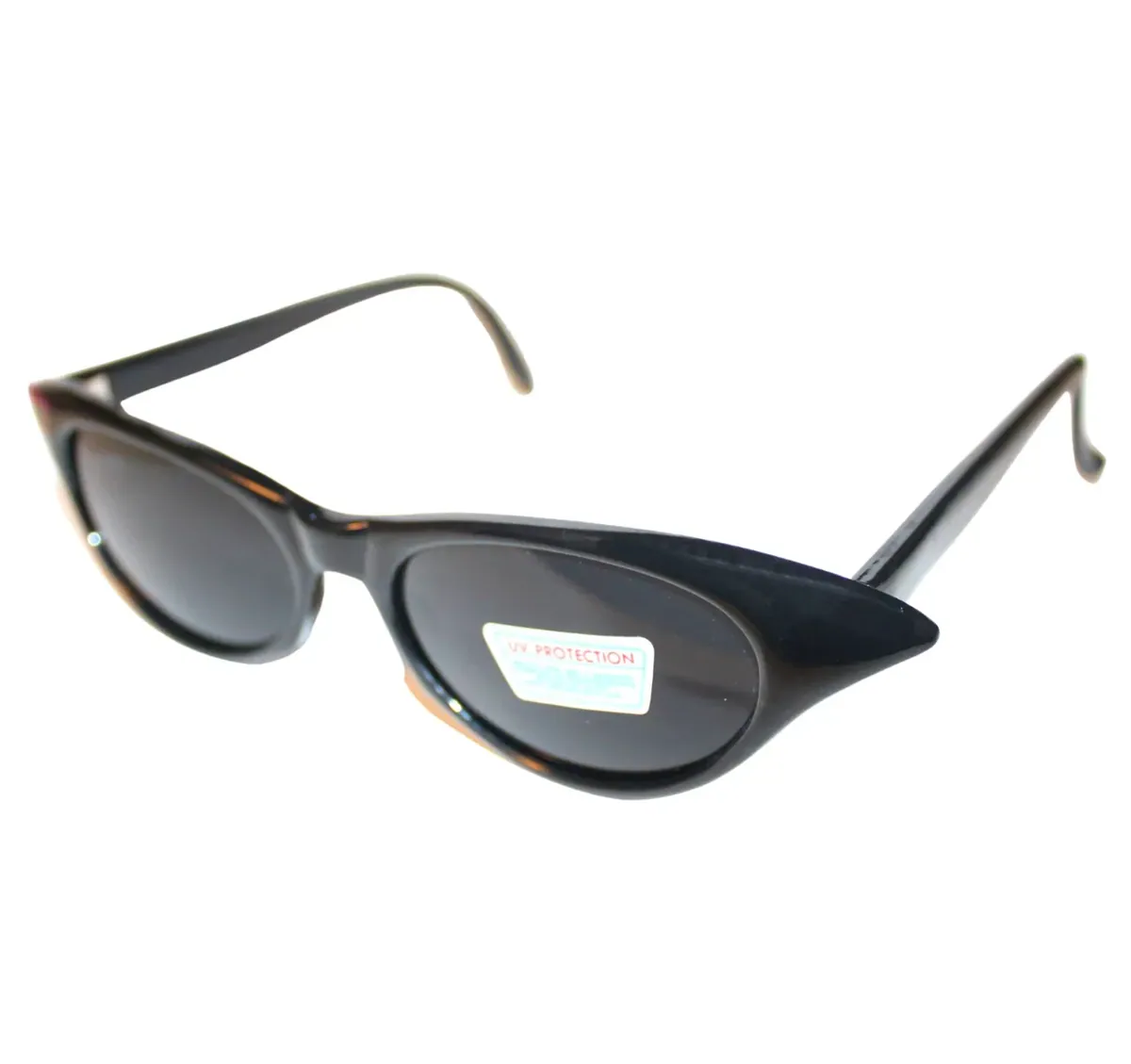 Stylische Cat Eye Sonnenbrille schwarz, schwarze Gläser 10548 B