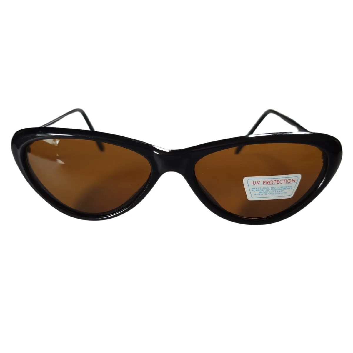 Stylische Cat Eye Sonnenbrille Schwarz, braune Gläser 10541 S