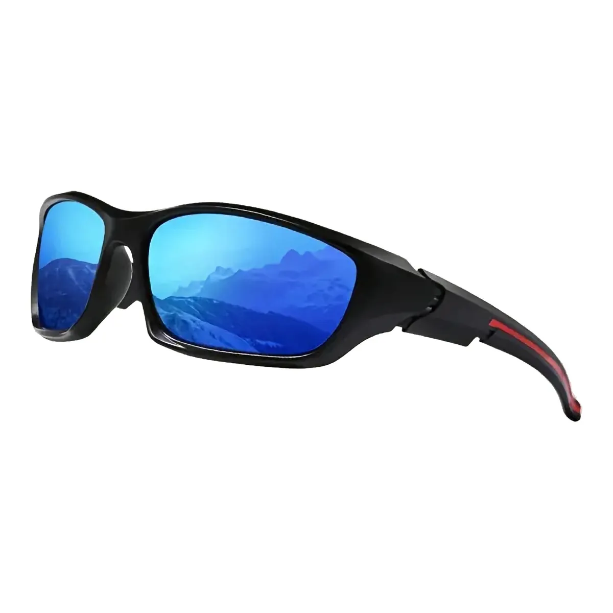 Sonnenbrille 768 Premium Biker Brille Männer Cool UV400 TR90 Schwarz Blau