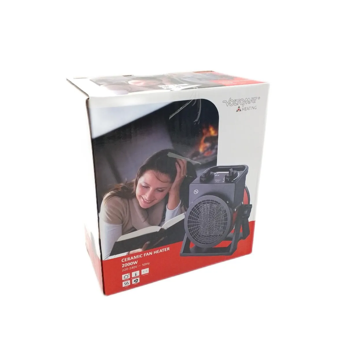Voltomat Heizluefter Heizung Haushalt HEATING 2000 Watt Rot Schwarz kompakt