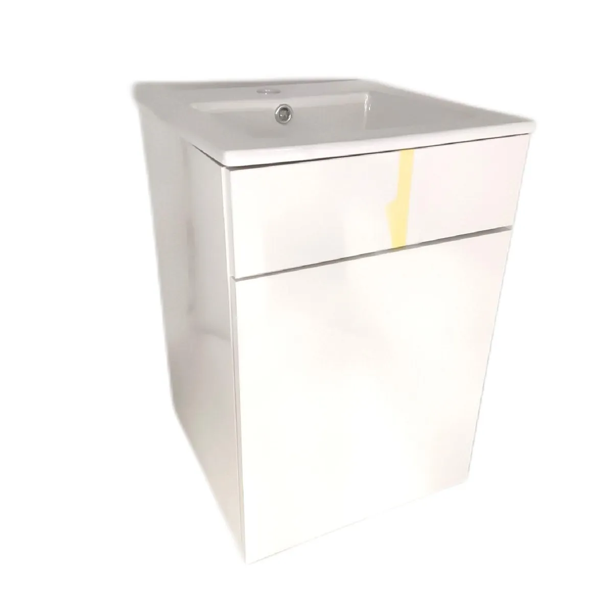 Qubo Badmöbel Set Bad Einrichtung Weiß Hochglanz 40 cm Kompakt Modern Badezimmer