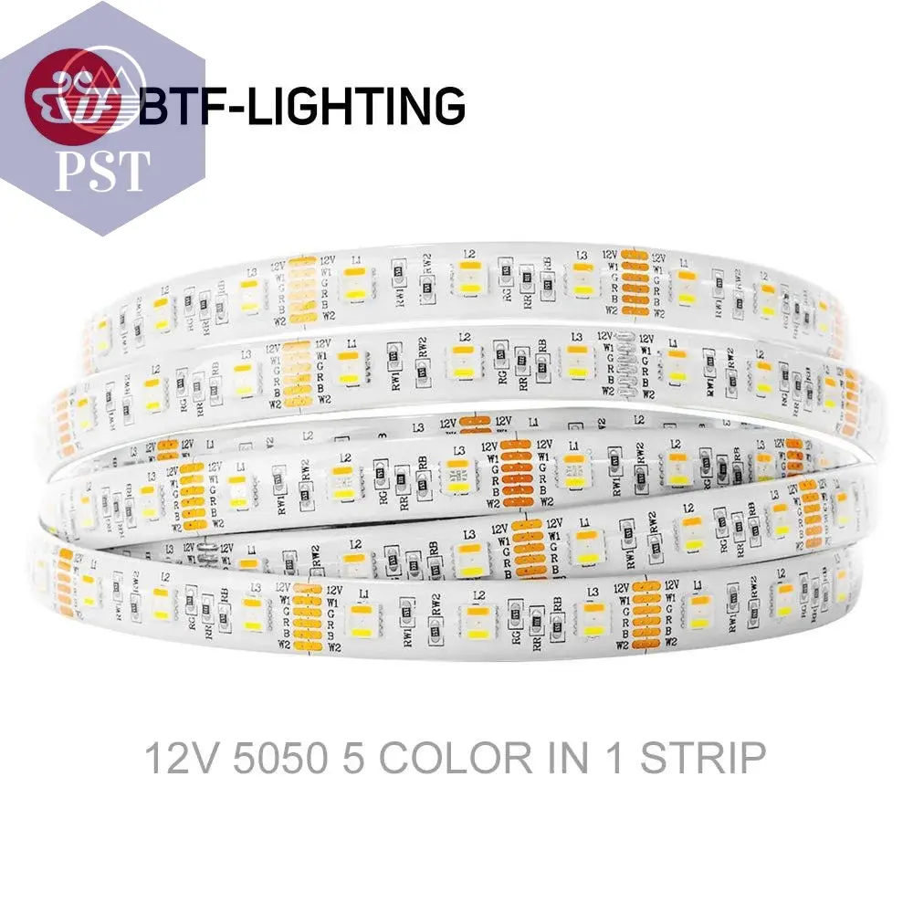 5m 5050 RGBW Led Lights 4pin RGB Led Strip 5pin 4in1 RGBWW RGBCW Led Strip Light 6pin 5in1 RGBCCT Light Strip 12V 24V Waterproof