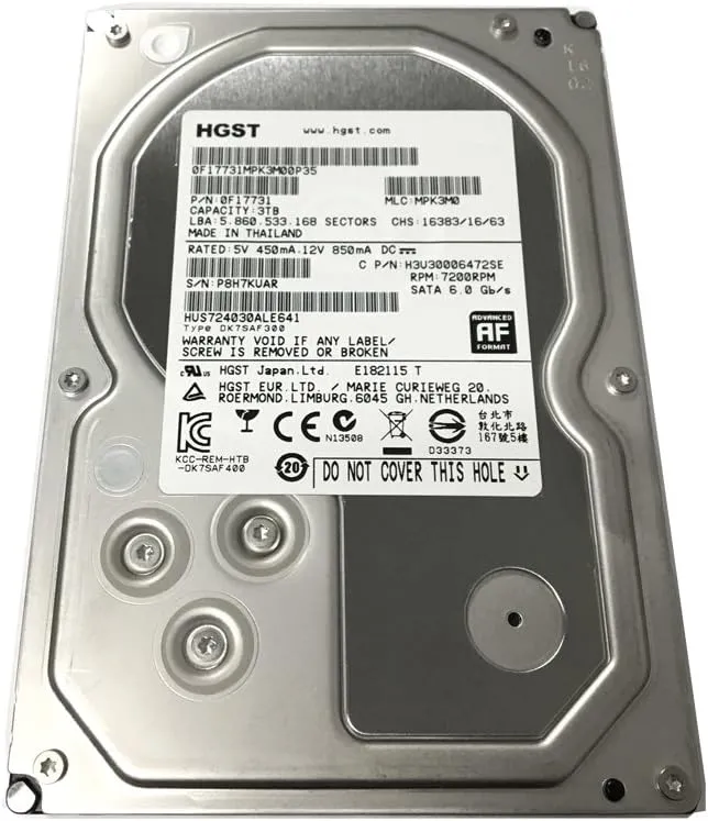 HGST Ultrastar 7K4000 3TB Interne Festplatte HUS724030ALE641 3,5 Zoll HDD SATA3 #1
