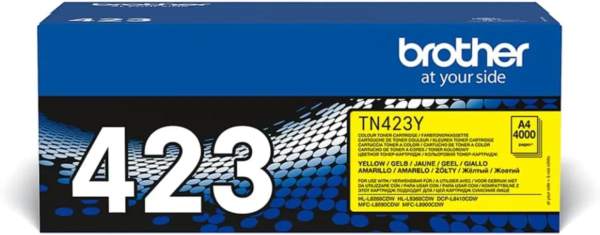 Brother TN-423Y Tonerkartusche, Gelb, Einzelpackung, Hohe Reichweite, Enthält 1 x Tonerkartusche, Original Brother Verbrauchsmaterial