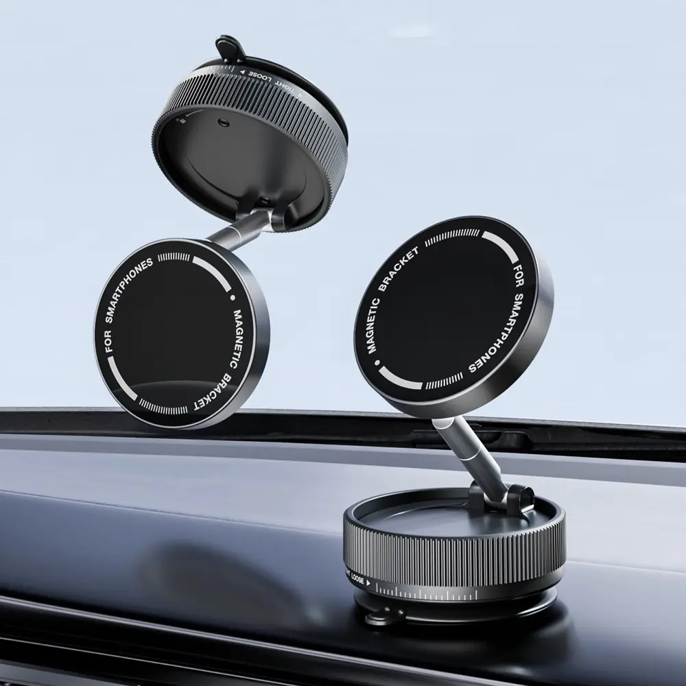 360 ° Verstellbare Vakuum-Handyhalterung mit magnetischem Saugnapf, freihändiger magnetischer Handyhalter für Auto/Fitnessstudio Spiegel