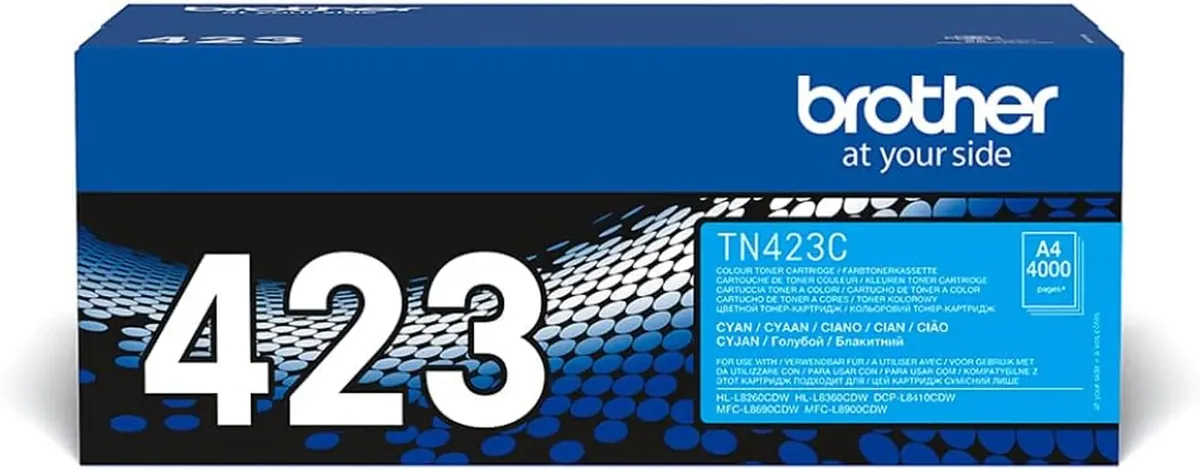 Brother TN-423C Tonerkartusche, Cyan, Einzelpackung, hohe Reichweite, enthält 1 x Tonerkartusche, Originalzubehör