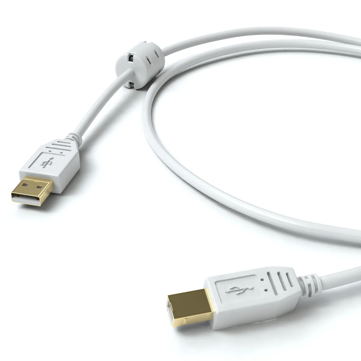 USB-A zu USB-B, Ferrit, Weiß - S-Impuls Variante