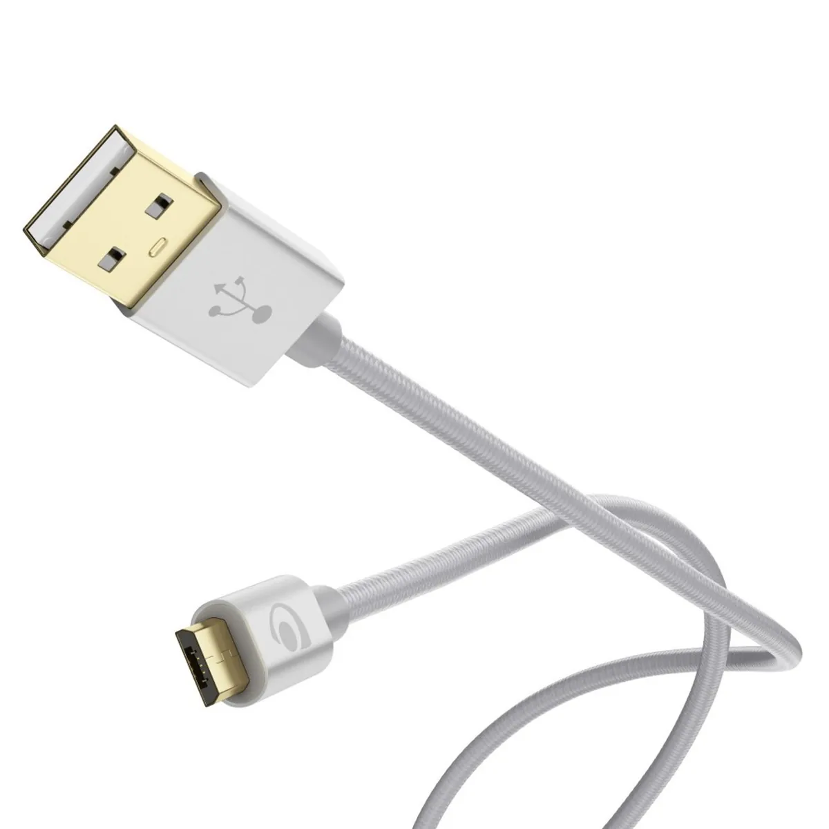 NALIA 3m Micro USB Kabel, Stabiles Nylon umflochtenes Sync Handy High Speed Ladekabel/ Datenkabel kompatibel mit z.B. Android Smartphones, Samsung, Huawei, HTC, LG, Sony, Nokia etc. - Silber