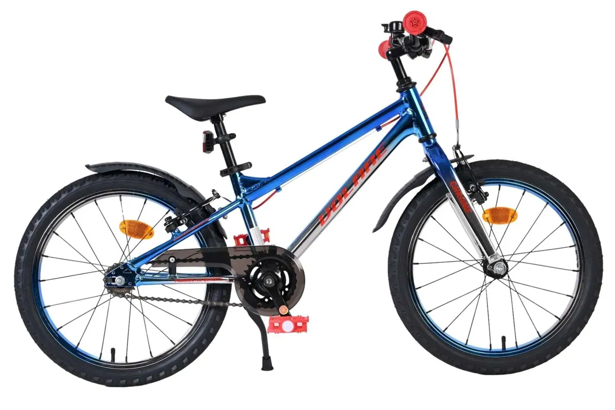 Volare Chrome Kinderfahrrad Jungen 18 Zoll Blau-Silber mit zwei Handbremsen