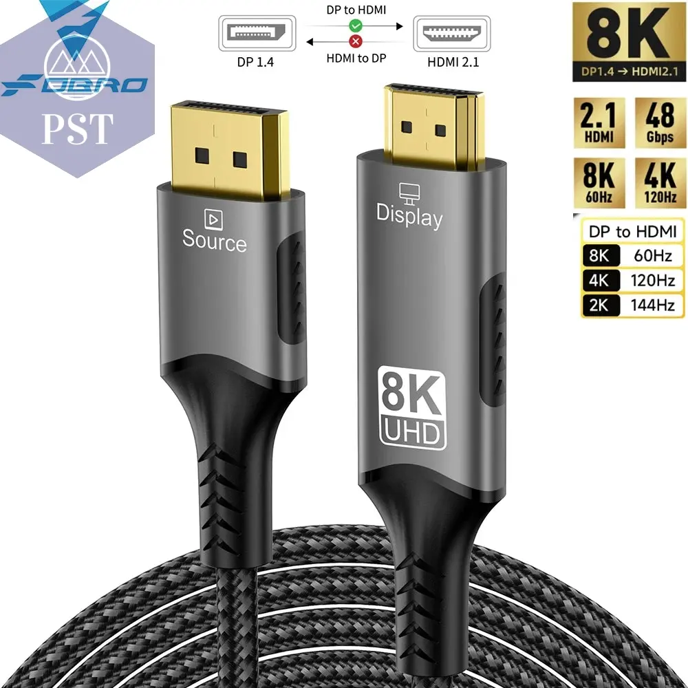 8k DP zu HDMI 2.1 Kabel UHD