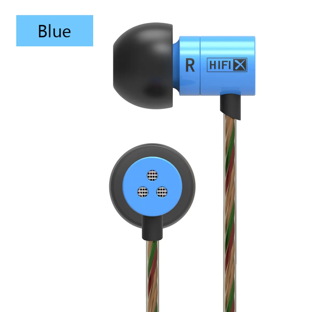 High-End Mini Kopfhörer KZ HDS1 Professional Blau In-Ear in PU Hardcase