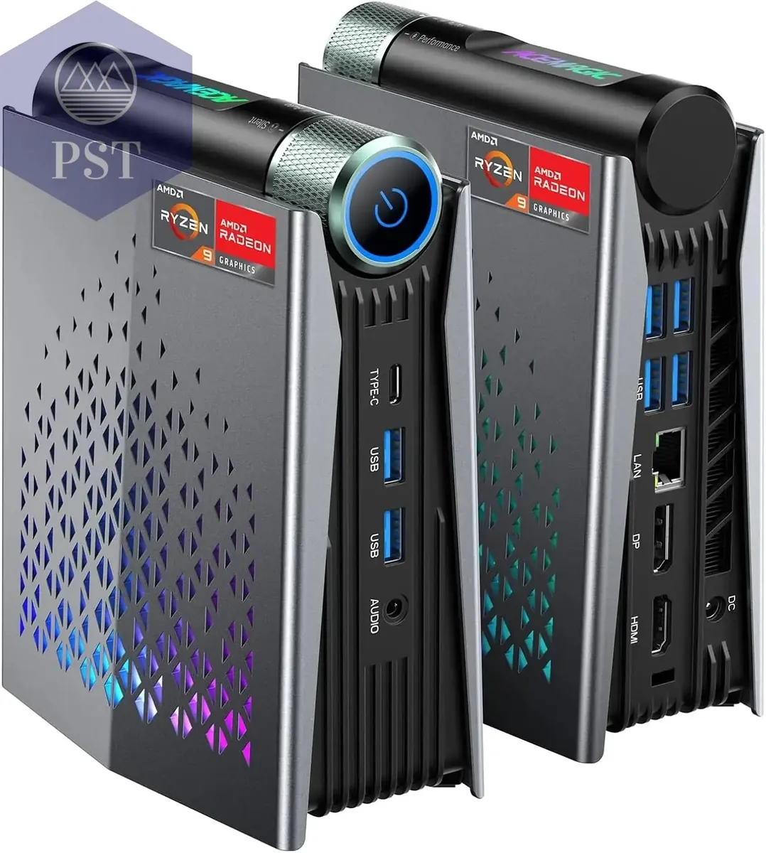 ACEMAGIC MINI PC AMD Ryzen 7 H255 Processor 16GB 512GB SSD Windows 11 Pro MINI Computer WiFi 6E BT5.2 With RGB Light 4K Triple