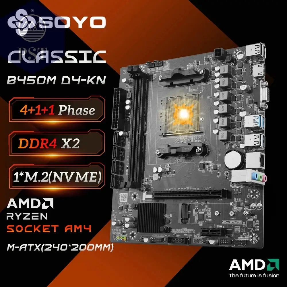 AMD B450M Motherboard Dual-Channel DDR4 RAM