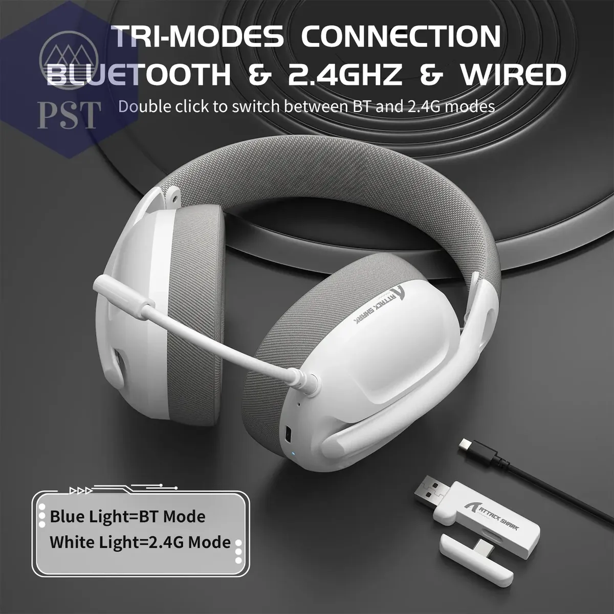 ATTACK SHARK L80 Ultra-Light Tri-Mode Gaming Headset
