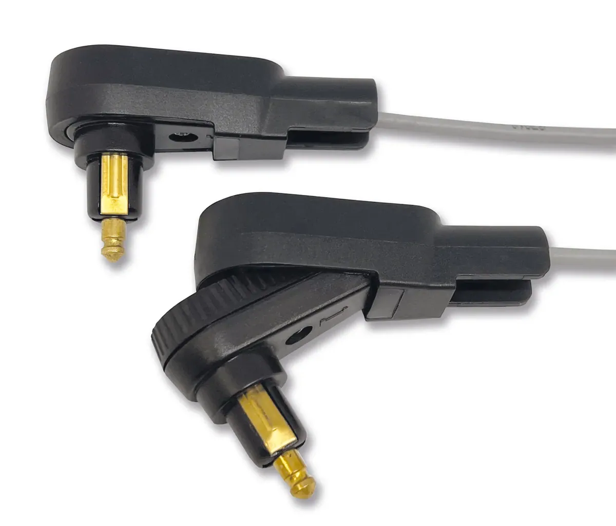 Flacher Winkelstecker für Motorrad Bordsteckdose DIN4165 mit Schutzkappe