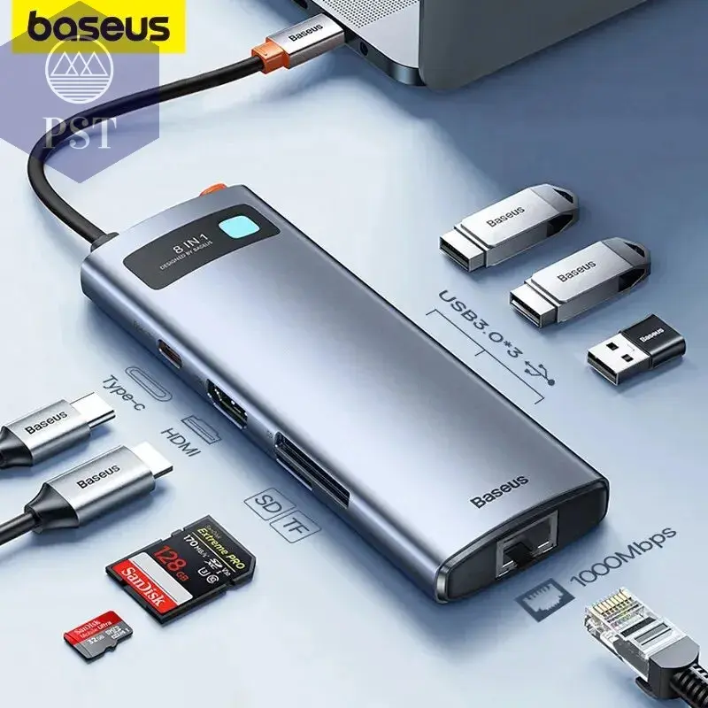 Baseus 4K USB C Hub Dockingstation Ethernet 100W Adapter