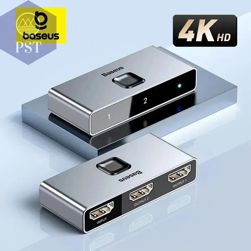 Baseus HDMI-compatible Switcher 4K 60Hz Bi-Direction 1x2/2x1 HDR Audio Adapter for PS4 TV Box 4K HD HDMI-compatible Switcher