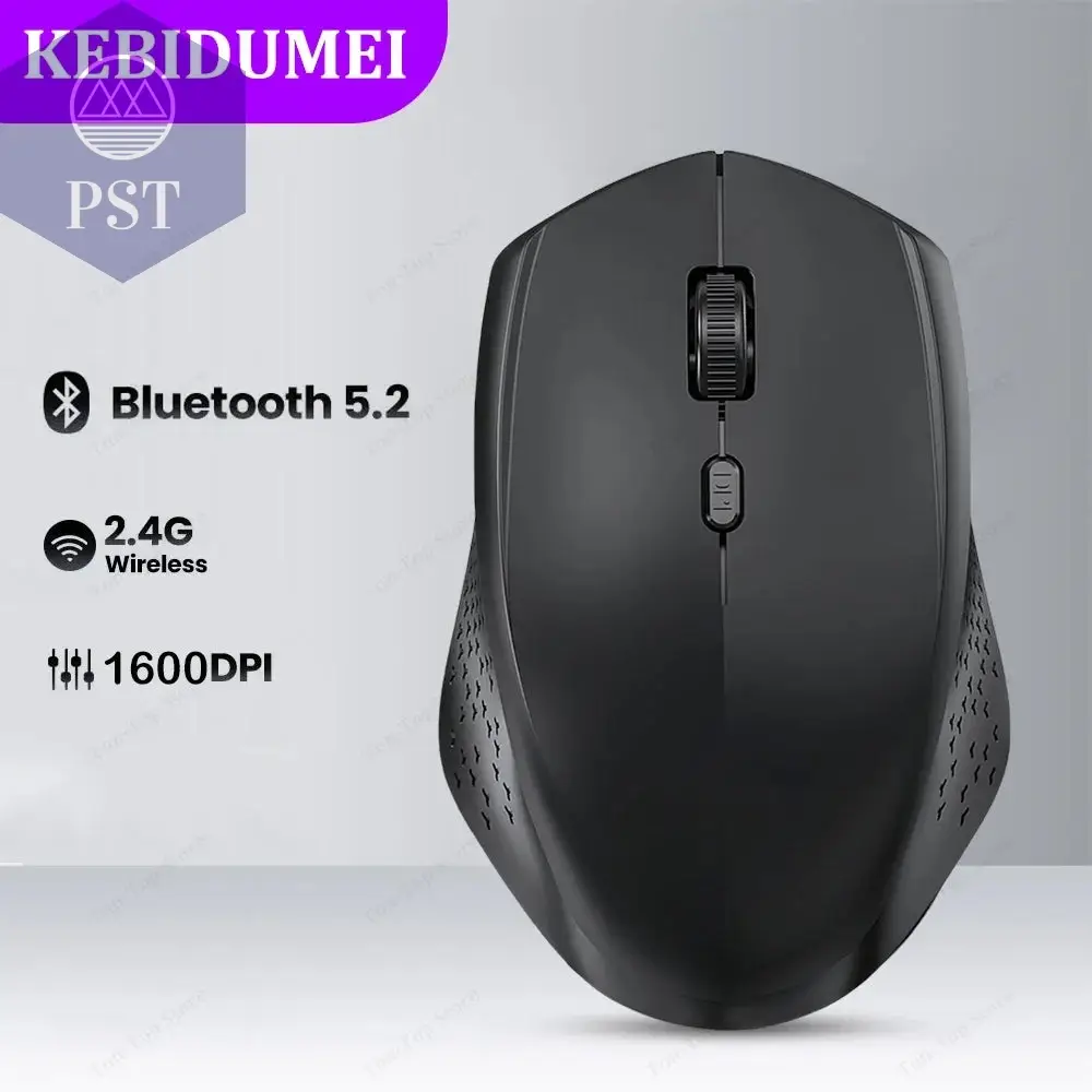 Bluetooth 5.2 Mouse 2.4G Wireless Mouse Dual-Mode Silent Mouse Rechargeable Gaming Mouse 1600DPI For Laptop Computer Win Mac OS